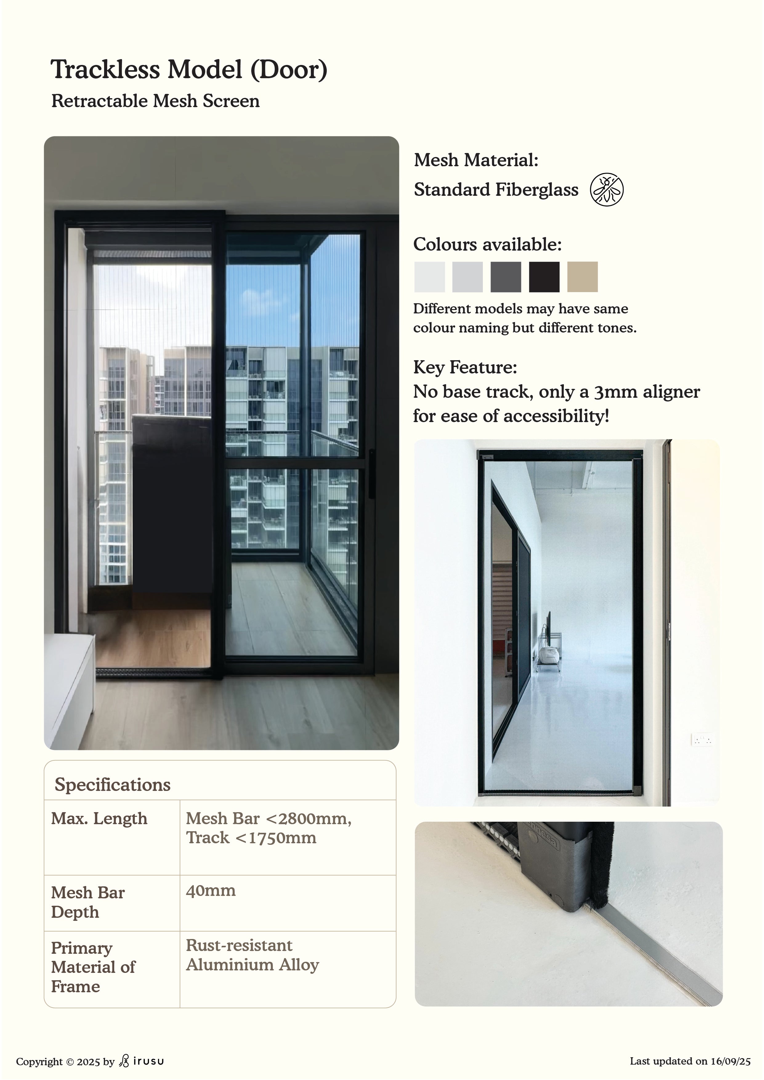 IRUSU Trackless Model - Insect Mesh Screens – Irusu Window & Door Mesh ...
